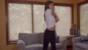 Nubiles: Busty innocent brunette Gaby Gomez in thong orgasm