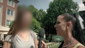 Hitzefrei.com - Shaved Kacy Kisha cock sucking outdoors