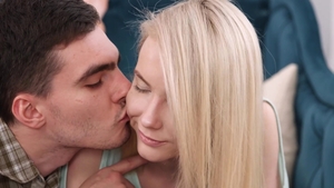 She Is Nerdy - European Polly White is shaved blonde haired